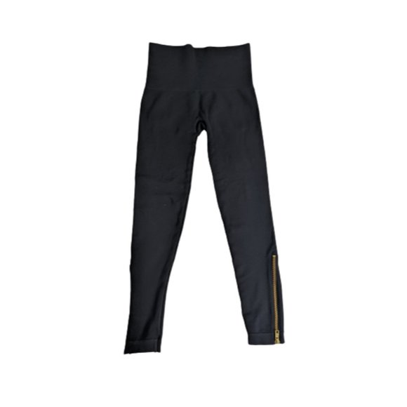 Spanx Black Look At Me Now Seamless Side Zip Leggings S - Picture 3 of 8